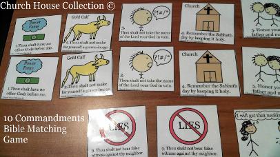 10 Commandments Bible Matching Game for kids