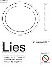 Thou Shalt Not Lie Cut Out Sheet For Ten Commandments