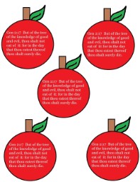 Adam and Eve Apple Printable Stickers