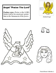Angel Praise the Lord activity Cut out Sheet