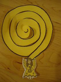 Angel Praise the Lord swirl hanger craft activity cut out
