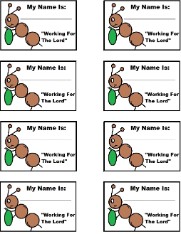 Ant Labor Day Working For The Lord Name Tags