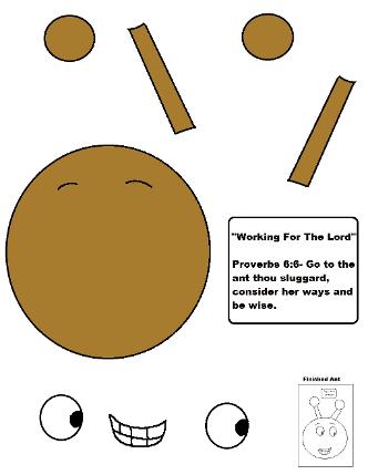 Ant Sunday school lesson activity cut out sheet