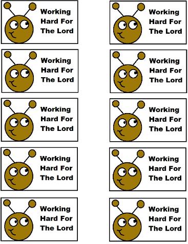 Ant Working Hard For The Lord Labor Day Printable Template Cupcake Toppers Stickers magnets Popsicle Stick Puppets