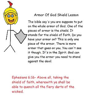 Armor of God Sunday School Lesson Take Home Sheet 