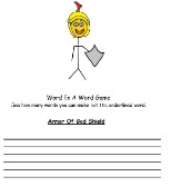 armor of God Word in a word activity sheet for kids