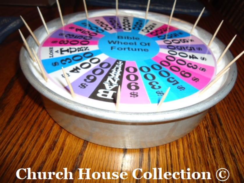 Bible Wheel of Fortune Cake by ChurchHouseCollection.com Goes with our Bible Wheel Of Fortune Game idea