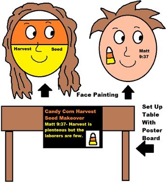 Candy Corn Harvest Seed Makeover Facepainting Church Fall Festival Ideas