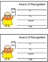 Candy Corn Award Certificates