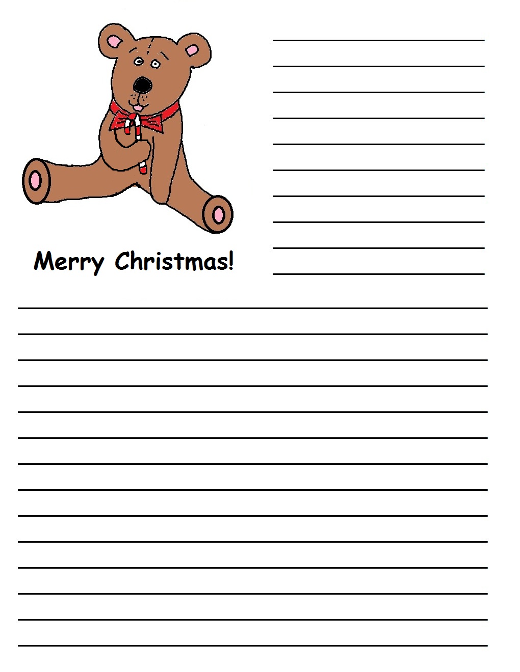 Bear writing paper printable Bear writing paper printable picture