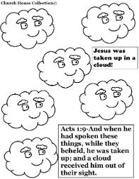 Cloud coloring pages Acts 1:9 Cloud sunday school lesson