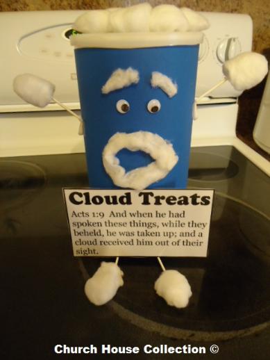 Cloud Treats for Sunday School Oatmeal Canister Craft