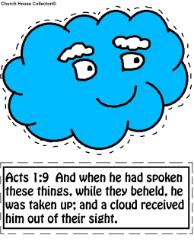Cloud cutout activity sheet for kids Cloud Sunday school lesson 