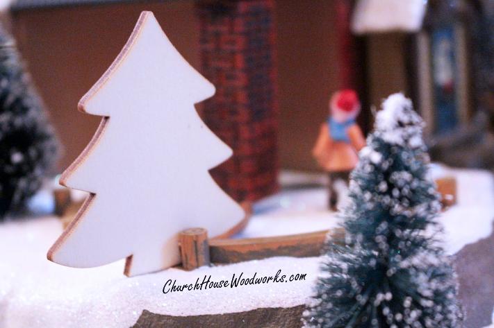 Blank Wood Christmas Trees For Christmas Villages DIY Ideas Crafts Projects Supplies Decorations Snow Winter Wonderland 