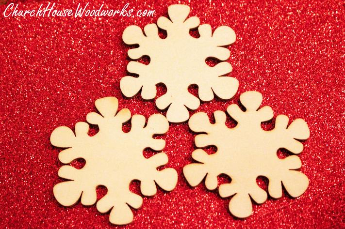 Blank Wood Snowflake Christmas Ornaments For DIY Christmas Wreaths, Christmas Villages, or Christmas Tree Ornaments.