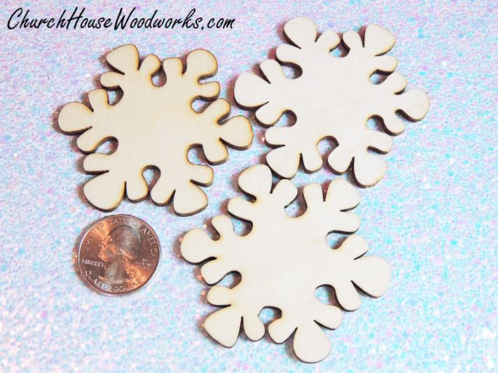 Wood Snowflake Ornaments For DIY Christmas Wreaths Blank