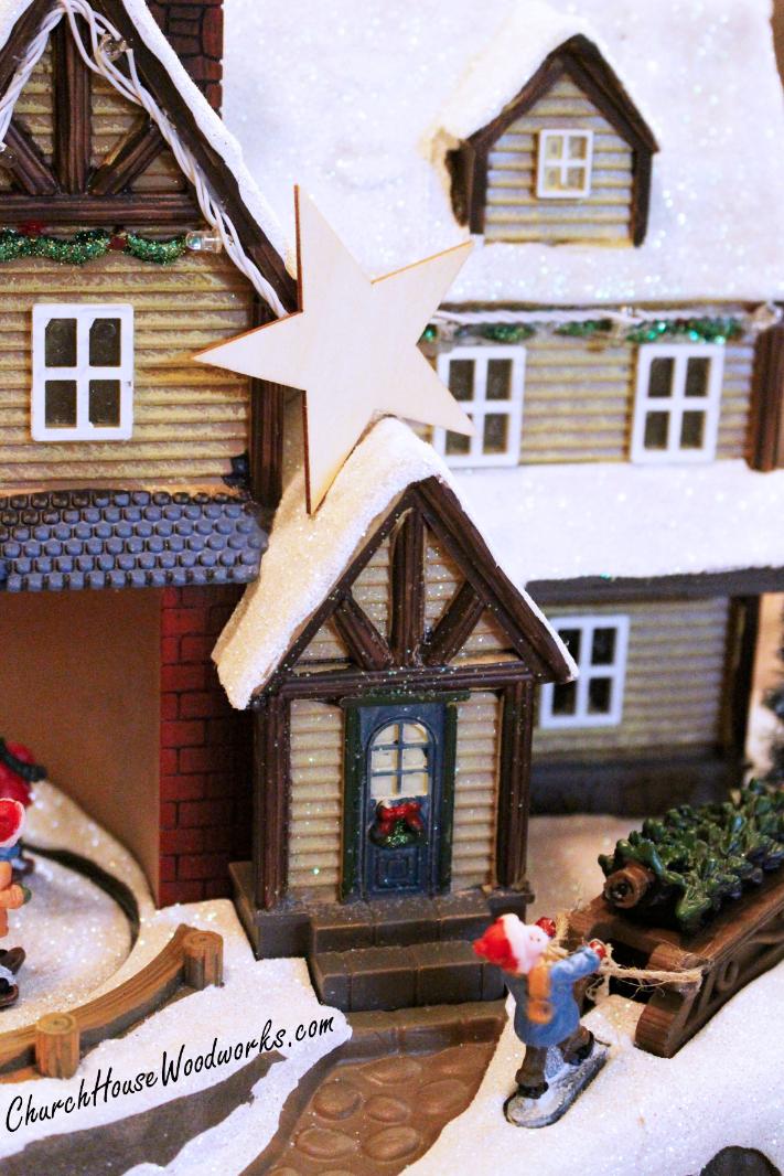 Blank Wood Star Ornaments for DIY Christmas Wreaths, Christmas Villages, Christmas Tree Ornaments