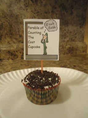 The Parable of Counting the Cost Cupcake, The Parable of the Builder Cupcake