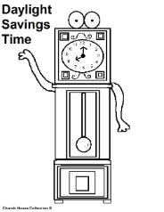 Daylight Savings Time Clock Coloring Pages