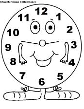 Daylight Savings Time Clock Coloring Pages for kids