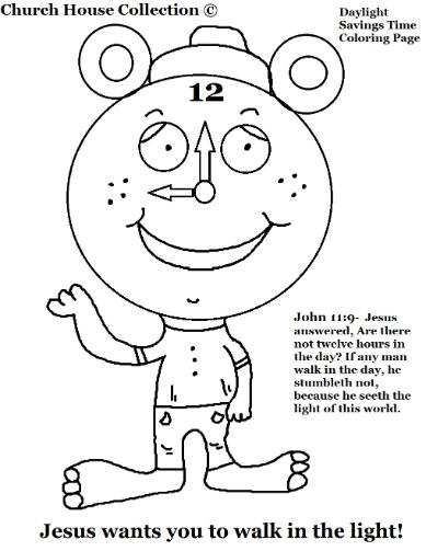 Daylight Savings Time Coloring Pages