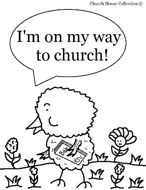 Easter Chick Coloring Pages For Sunday School  by ChurchHouseCollection.com Easter Chick Holding A Bible I'm On my Way to Church Coloring Pages for Sunday School Preschool Kids