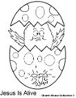 Easter Chick Popping out of Egg coloring pages- Easter Coloring Pages- Jesus is Alive