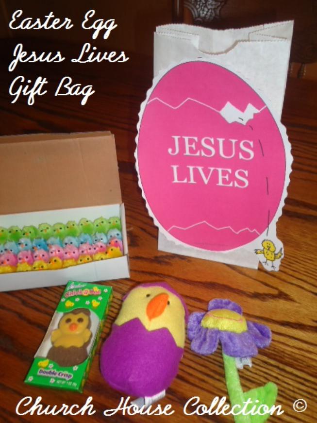 Easter Egg Jesus Lives Gift Bag For Kids