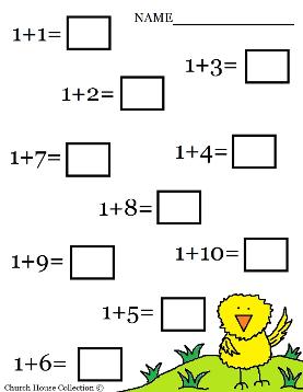 Easter Math Addition Worksheet