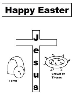 Easter Coloring Pages-Happy Easter Jesus Tomb Crown Of Thorns Coloring Pages  by ChurchHouseCollection.com Easter Resurrection Coloring Pages for Sunday School Preschool Kids