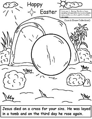 Easter Resurrection Tomb Coloring Page by Church House Collection©
