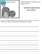 Easter Resurrection Word in a word Activity Sheet