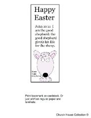 Easter sheep sunday school lesson- Easter sheep bookmark
