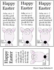 Easter sheep sunday school lesson- Easter sheep bookmarks