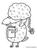 Sheep With Bible Coloring page