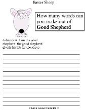 Easter Sheep Sunday School Lesson- Easter Sheep word in a word