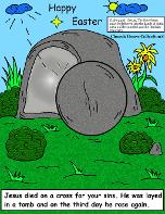 Happy Easter Tomb Jesus Resurrection Picture Cartoon Clipart Image by Church House Collection©