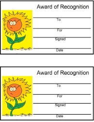  Fall Flower Award Certificate