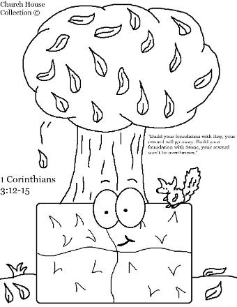 Hay Coloring Page for Sunday school Fall Leaves Squirrel 1 Cor 3:12-15