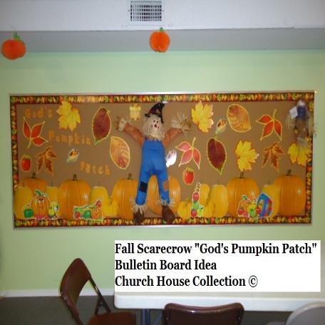 Scarecrow bulletin board fall autumn sunday school