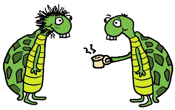 Father's Day Turtle Clipart Drinking Coffee