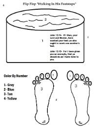 Flip Flop Walking In His Footsteps Sunday School Lesson Plan for Kids in Church by Church House Collection©