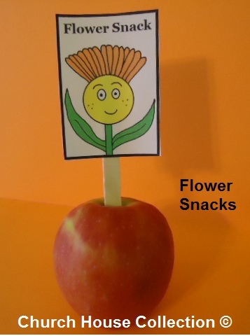 Flower Apple Snacks- Spring snacks- Snacks for children for school