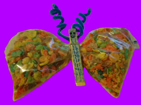 Fruity Spring Butterfly snacks for kids. Fruity Pebbles Snack Idea for Sunday School or Children's Church.