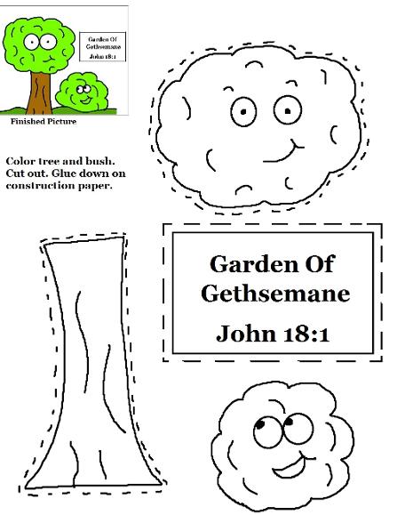 Garden of Gethsemane Cutout Activity Sheet for kids- Garden sunday school lesson
