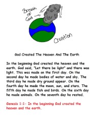 God Created The Heaven and Earth Sunday school lesson