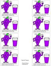 Grapes With Grape Juice Cupcake Topper Template With Words 