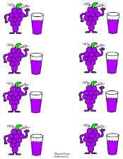 Grapes with grape juice cupcake topper template