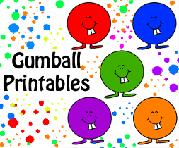 Gumball Printables and Templates for Kindergarten cubby ideas. Or use for DIY birthday food label cards. Name tags etc.