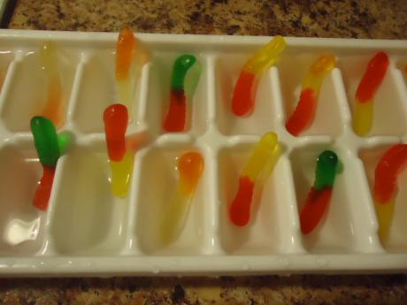 Gummy Worm Ice Cubes